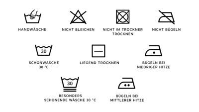 Unsere Pflegesymbole im Überblick